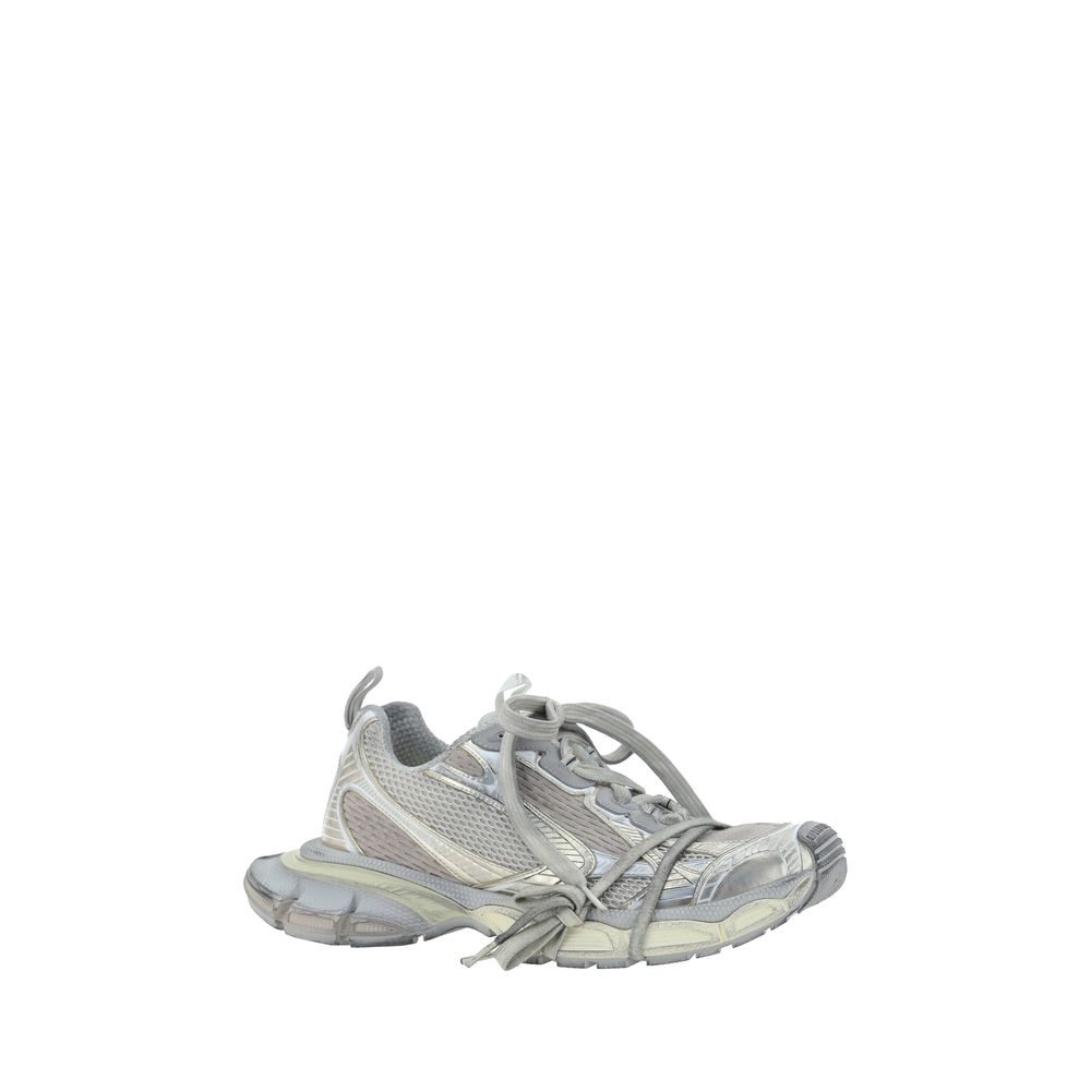 Gray Polyester Athletic Sneakers