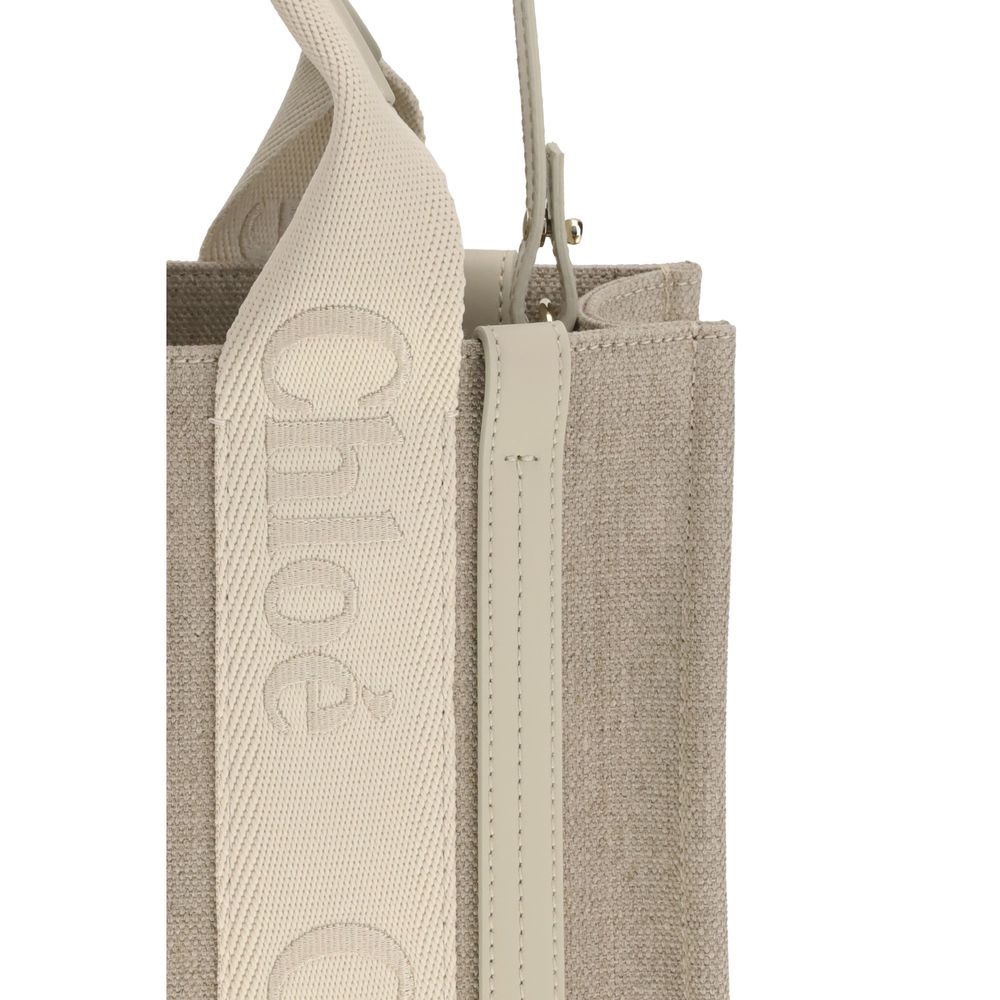 Beige Linen Handbag