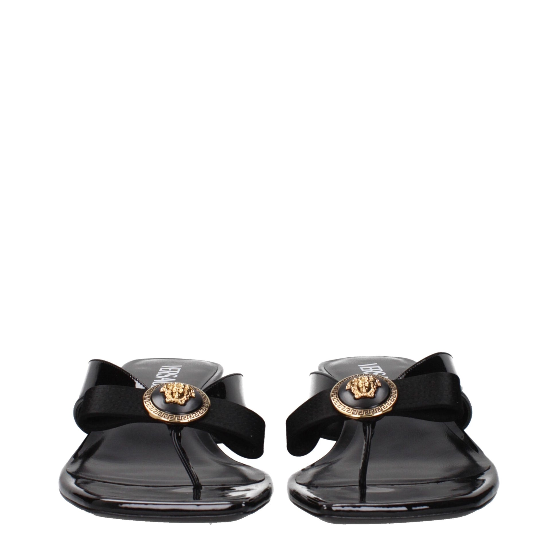 Black Leather Stiletto Heel Sandals