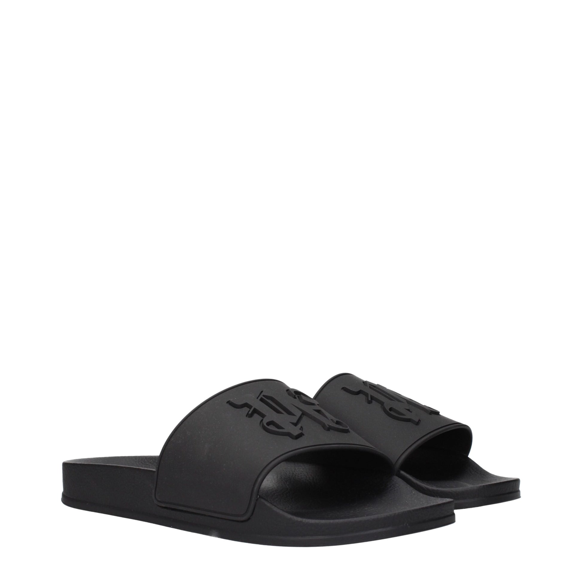 Black Cotton Slippers