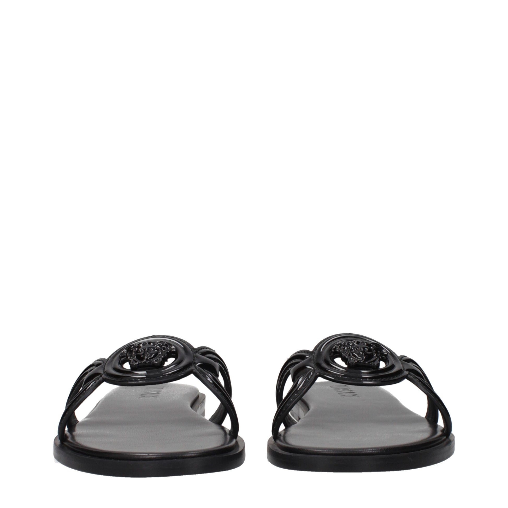Black Leather Slippers