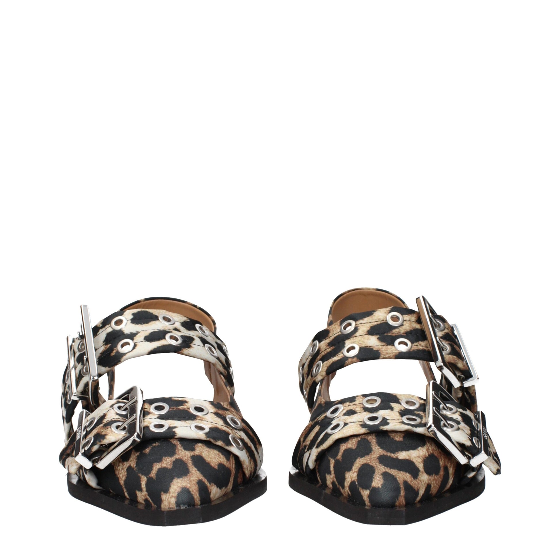 Brown Fabric Sandals