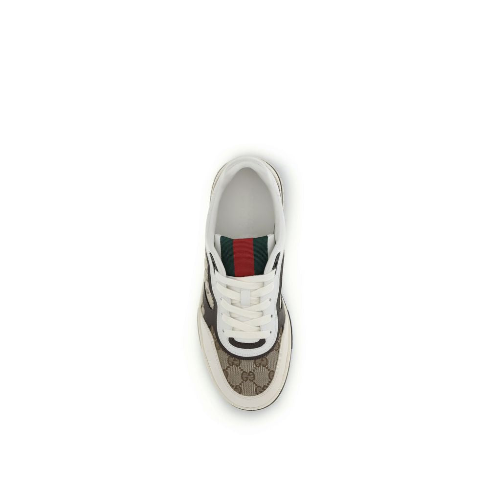 Beige Fabric Low Top Sneakers