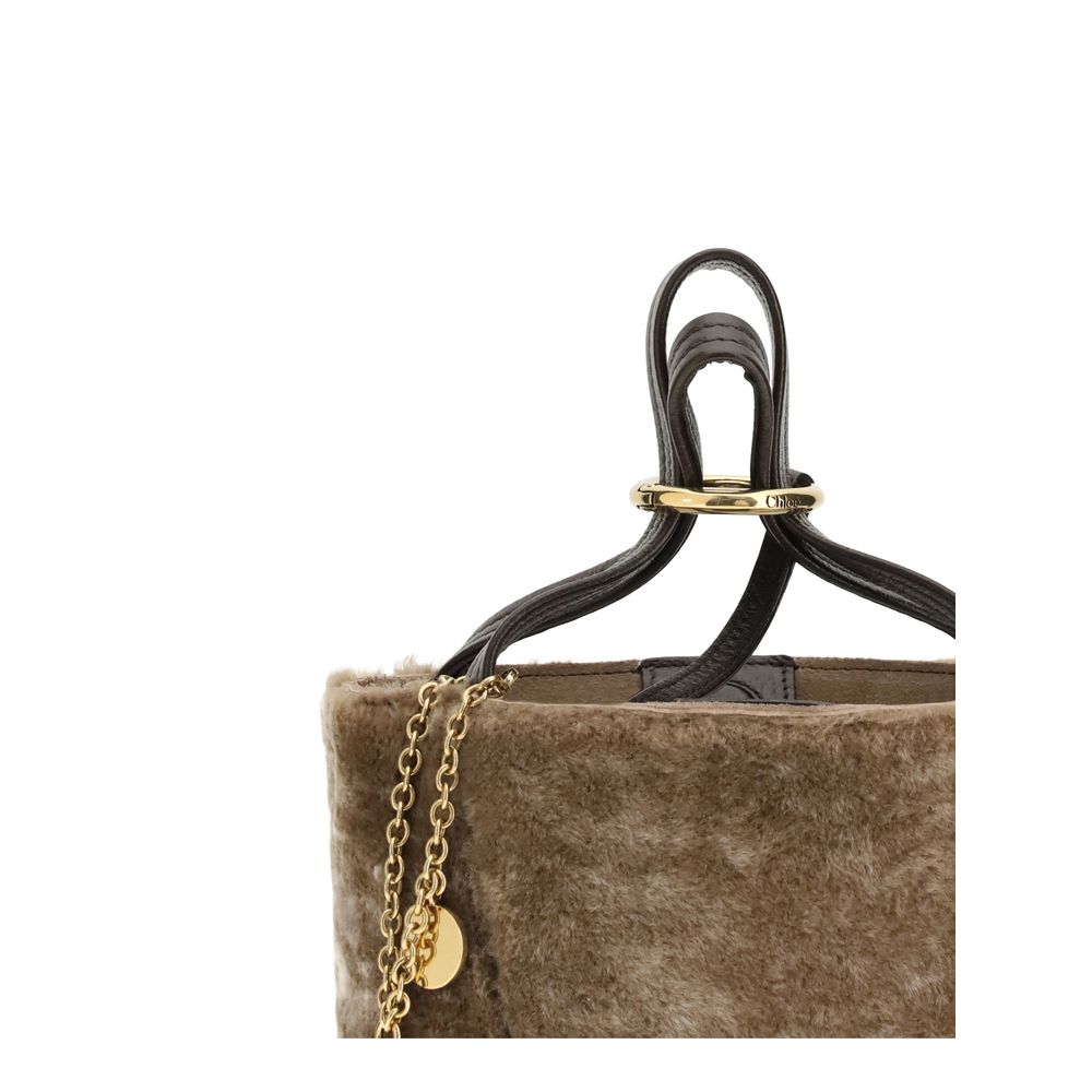Beige Fur Shoulder Bag