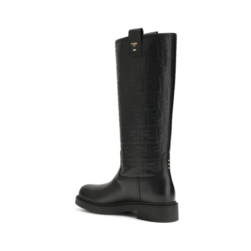 Black Calf Leather Bos Taurus Ankle Boots