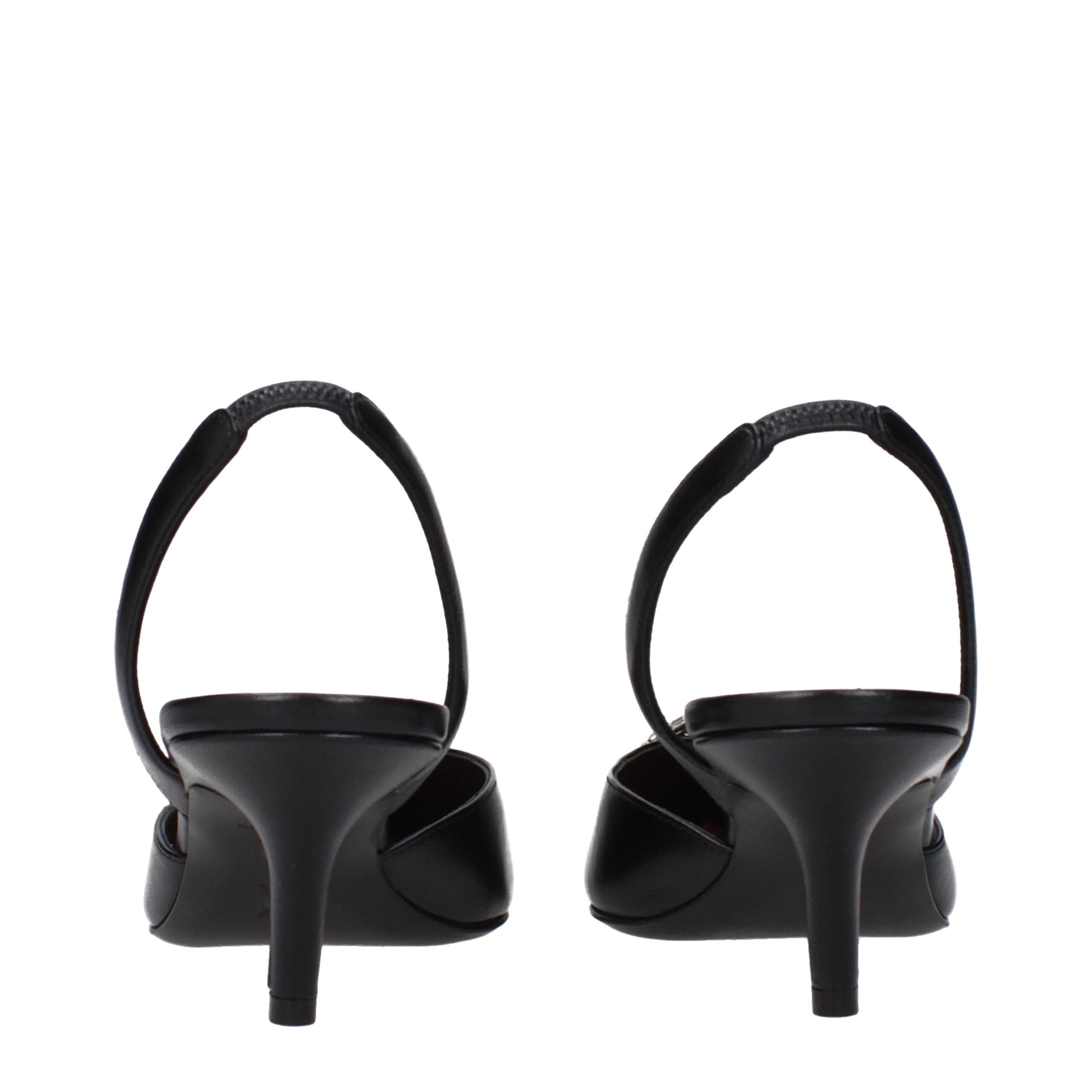 Black Leather High Heel Pumps