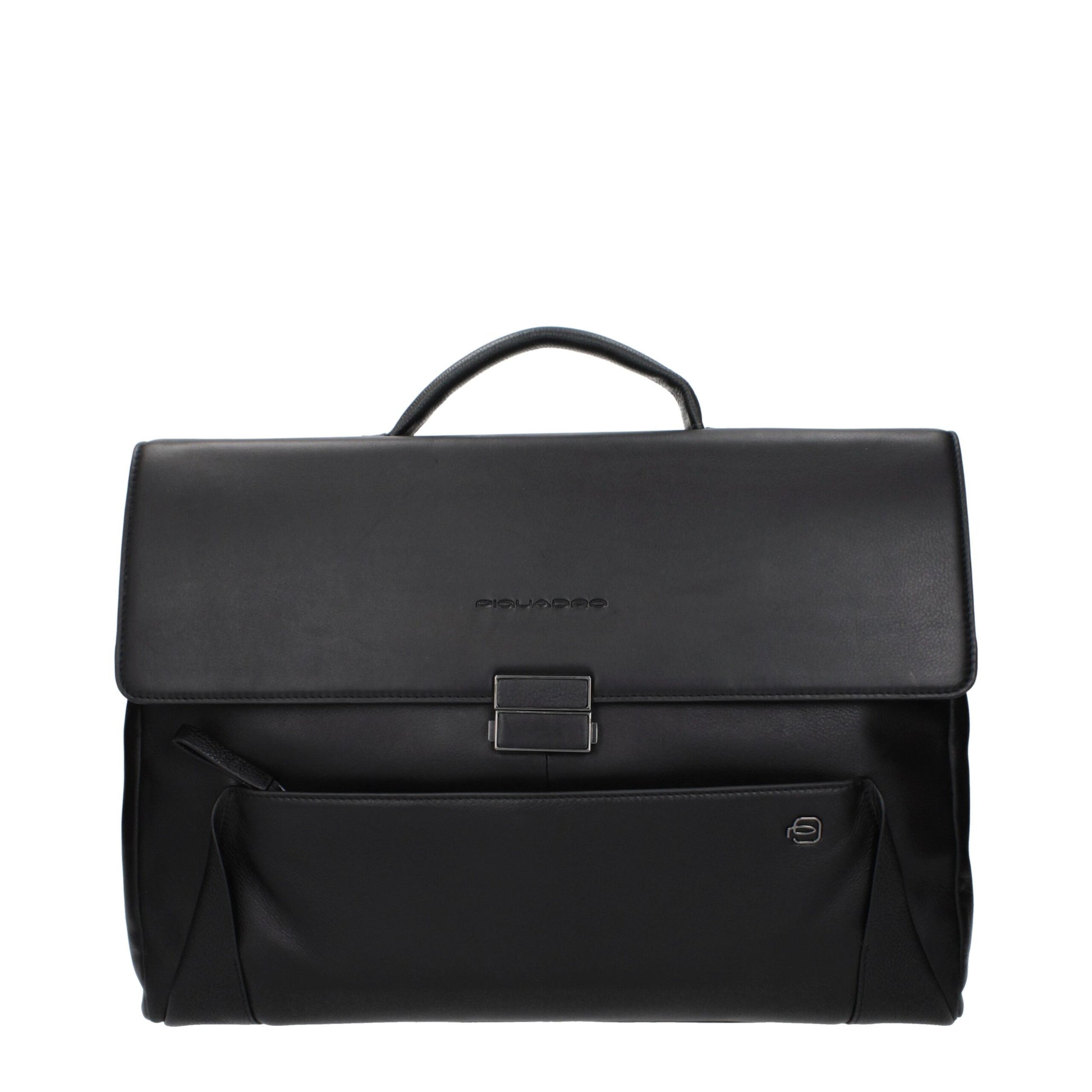 Black Leather Business And Laptop Bag
