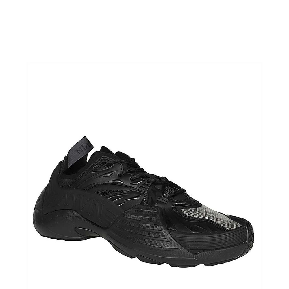 Black Polyethylene Athletic Sneakers