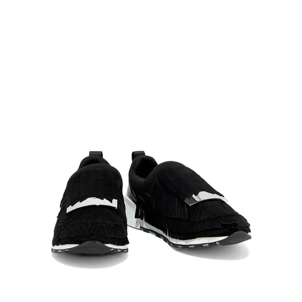 Black Fabric Athletic Sneakers