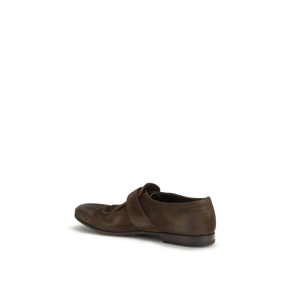 Brown Suede Leather Slip-On Loafers