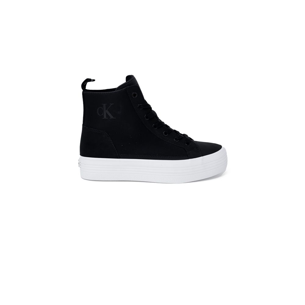 Black Artificial Leather High Top Sneakers