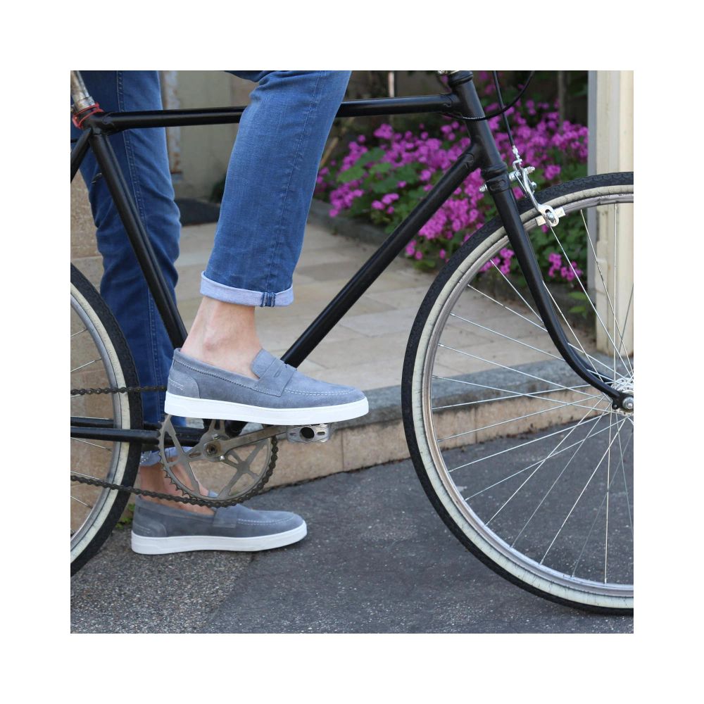 Blue Leather Moccassin