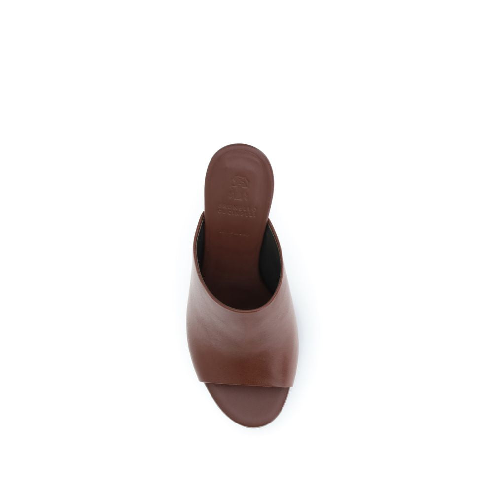 Brown Calf Leather Bos Taurus Sandals