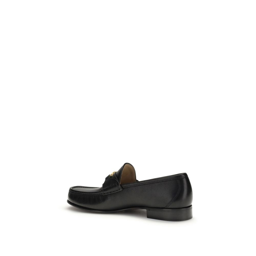 Black Calf Leather Bos Taurus Slip-On Loafers