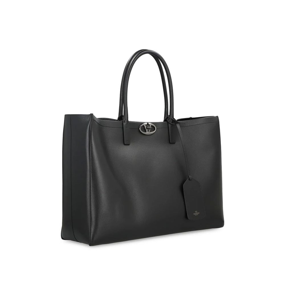 Black Calfskin Tote Bag