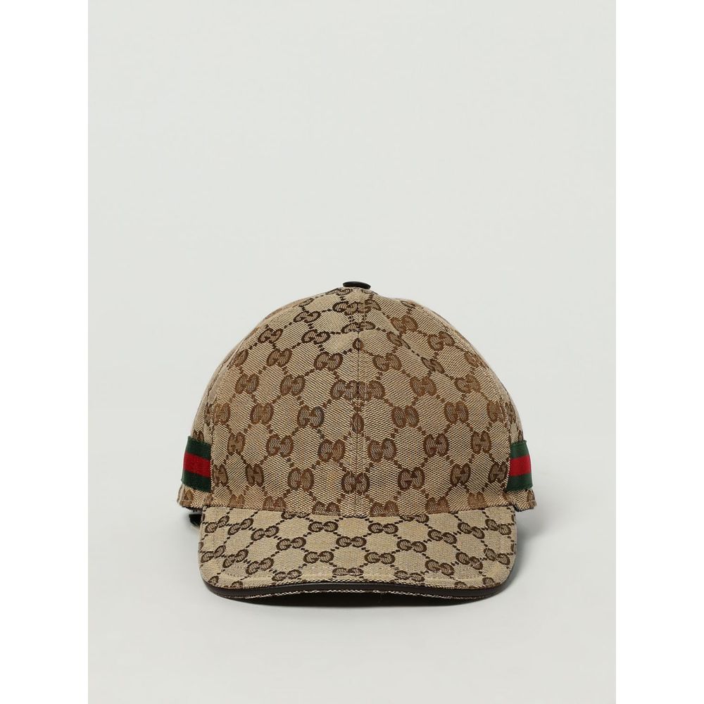 Beige Cotton And Leather Cap (Baseball Hat)