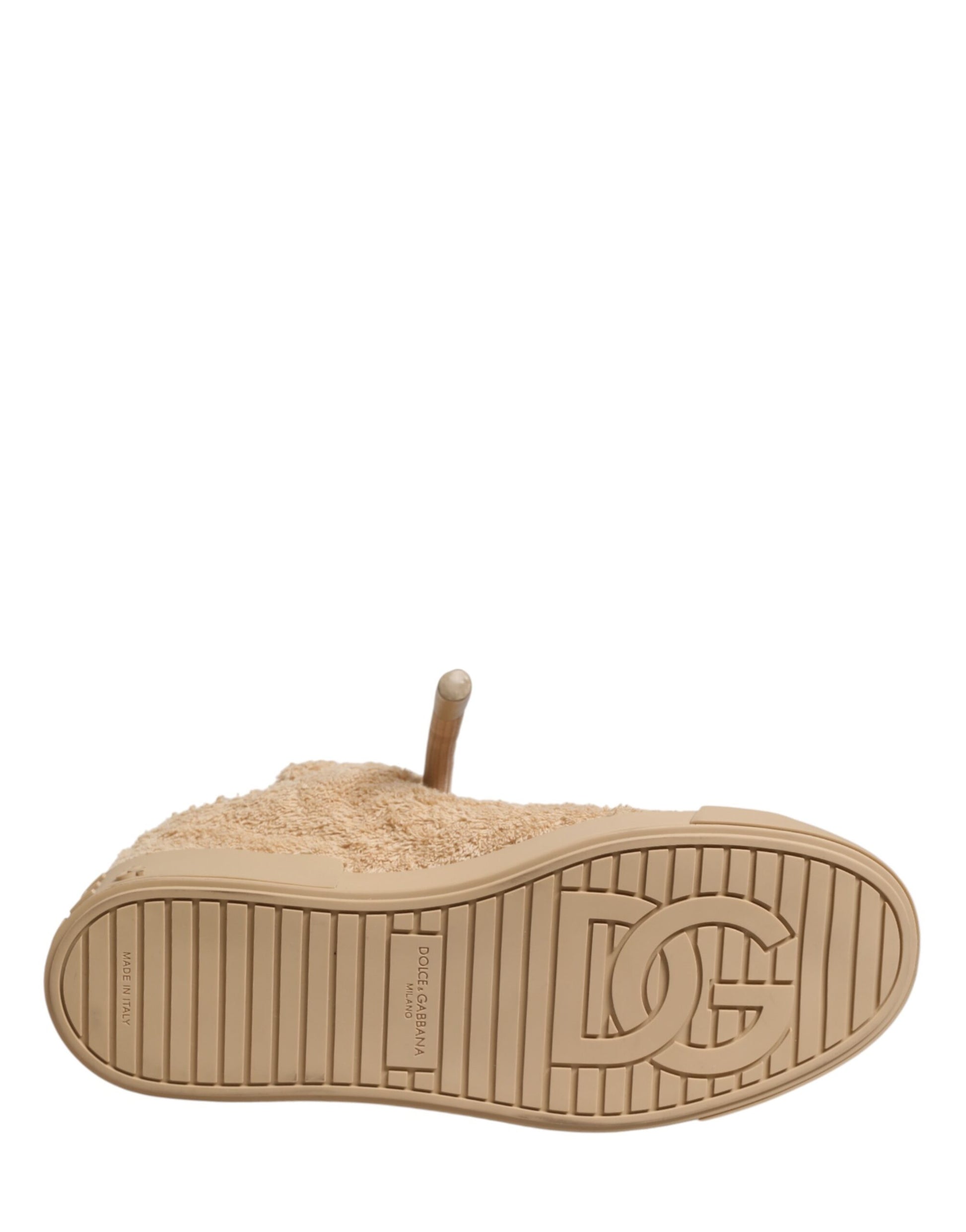 Shoes Beige Faux Shearling Low Top Sneakers