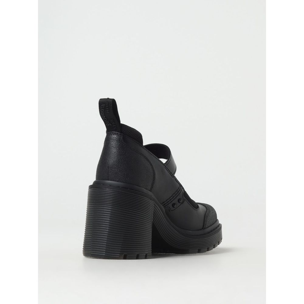 Black Leather Platform Pumps