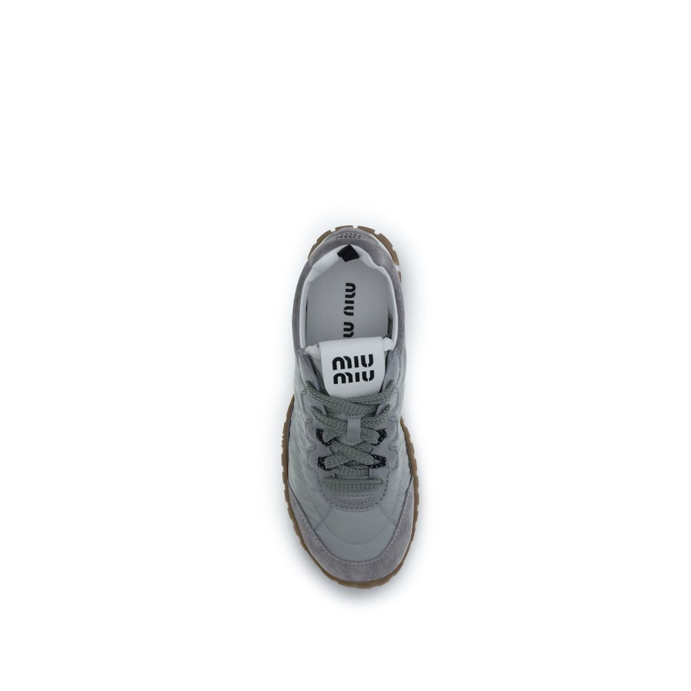 Gray Recycled Polyamide Athletic Sneakers