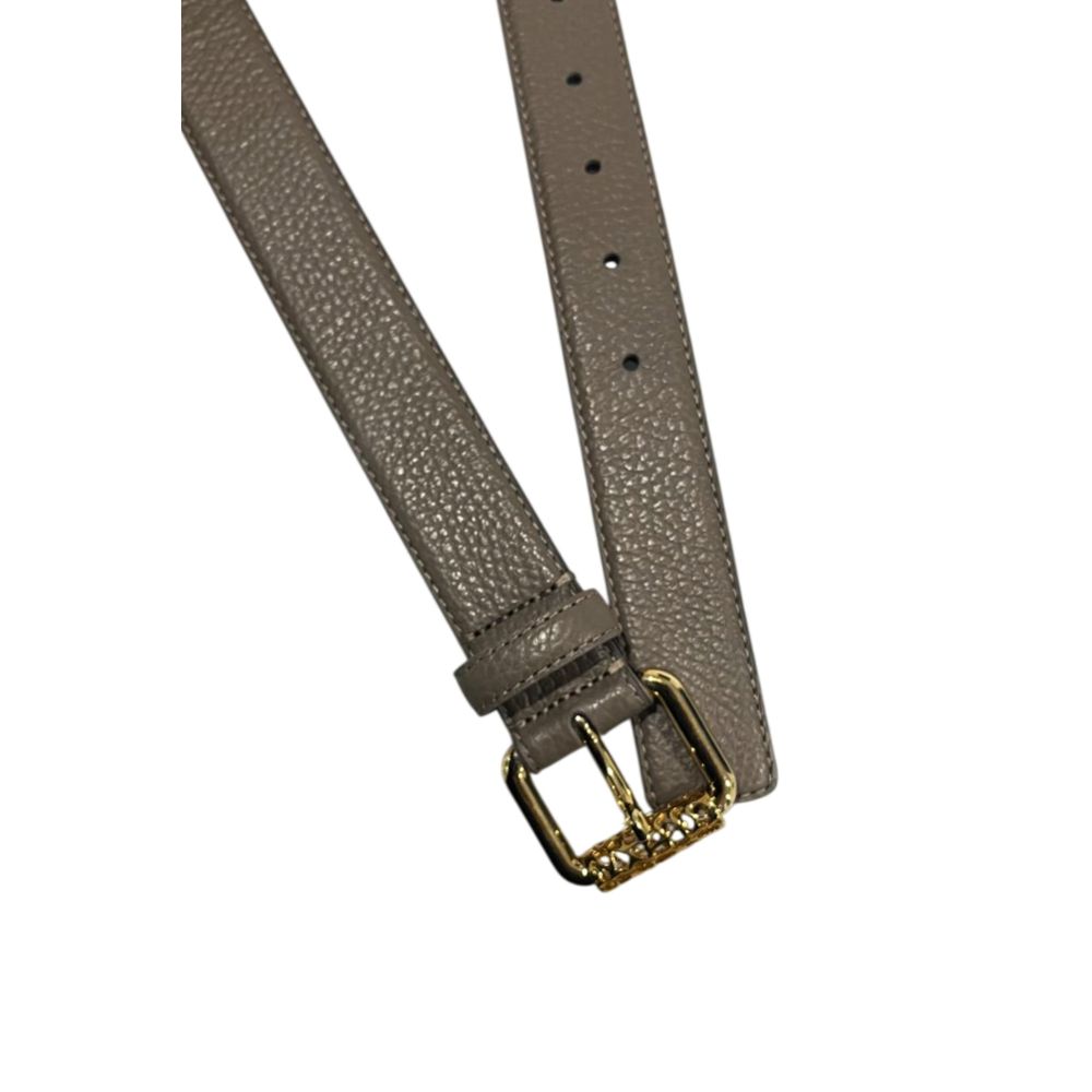 Grey Leather Women Belt