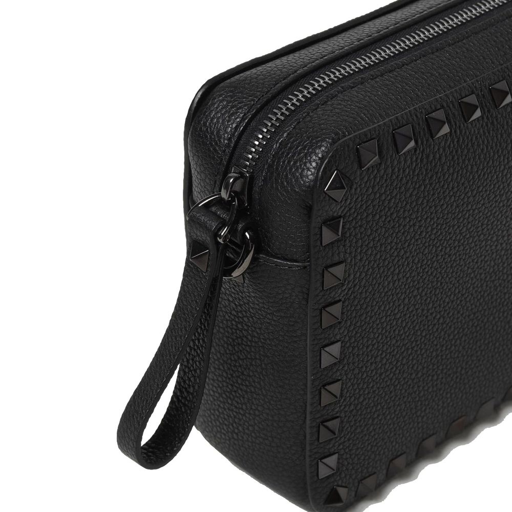 Black Calfskin Shoulder Bag