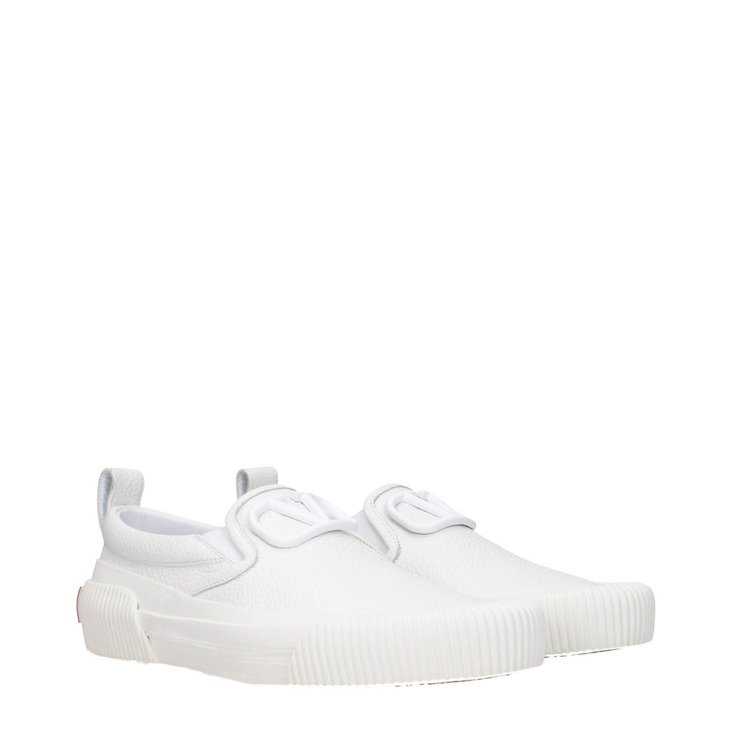 White Leather Slip-On Loafers
