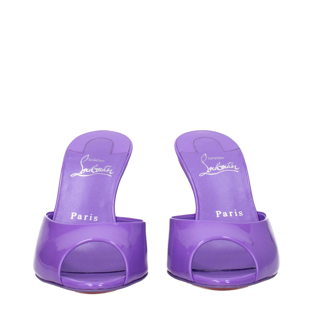 Purple Leather Wedge Sandals