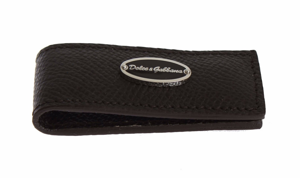 Brown Leather Magnet Mens Money Bar Clasp Money Cash Clip