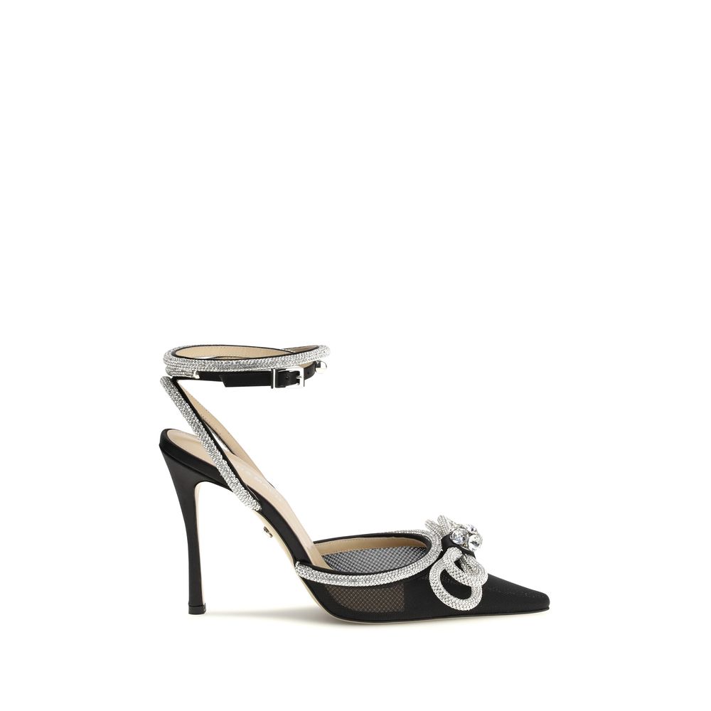 Black Silk High Heel Pumps