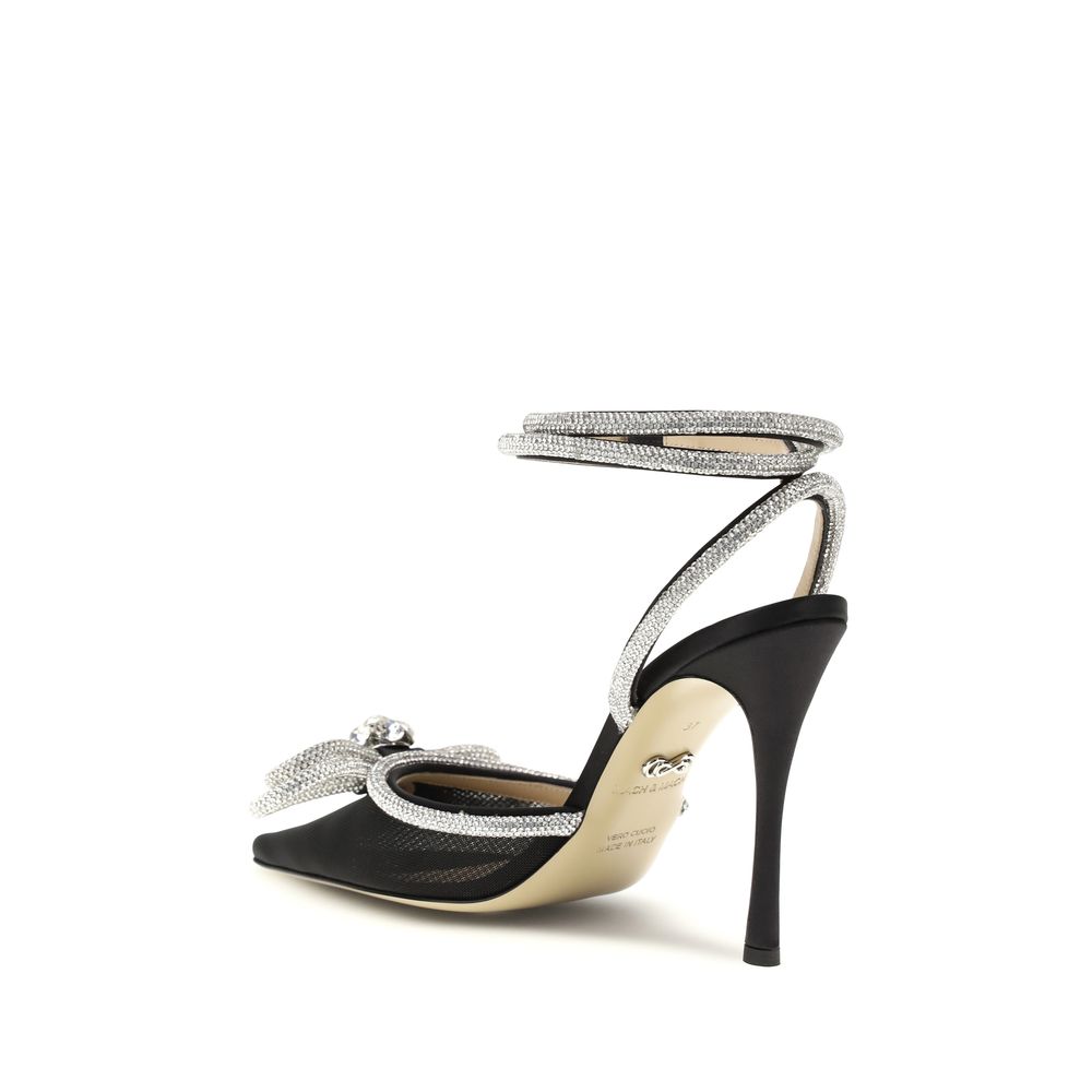 Black Silk High Heel Pumps