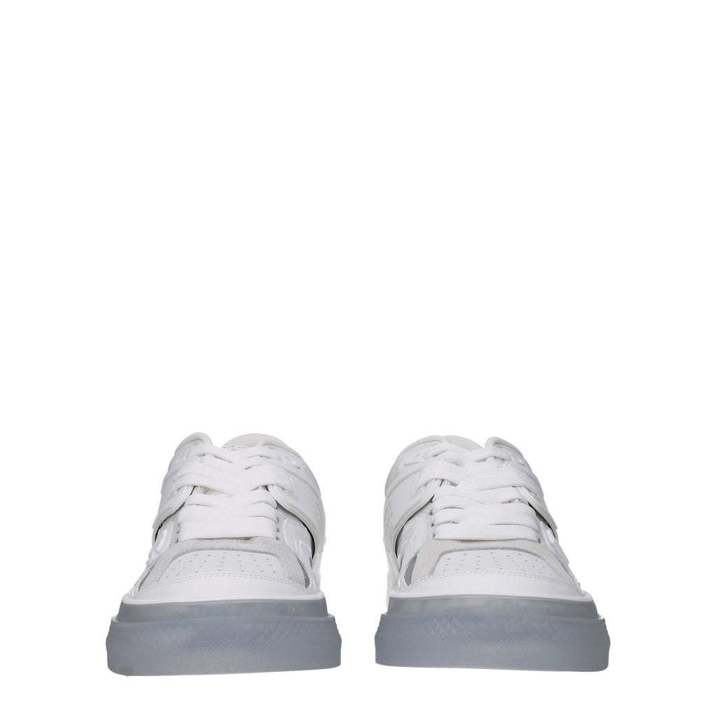 White Leather Low Top Sneakers