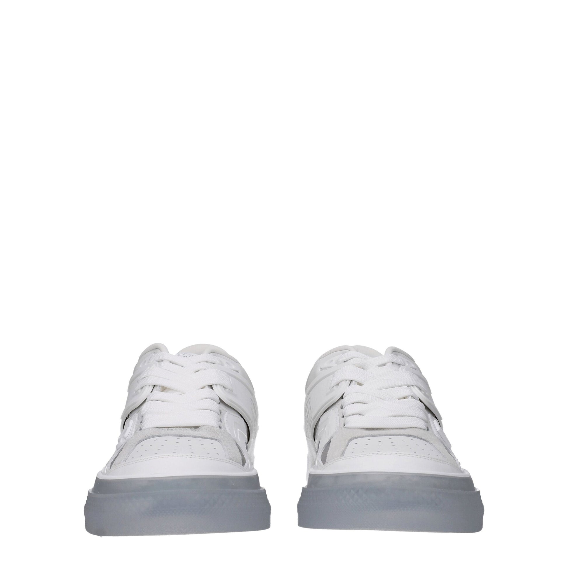 White Leather Low Top Sneakers