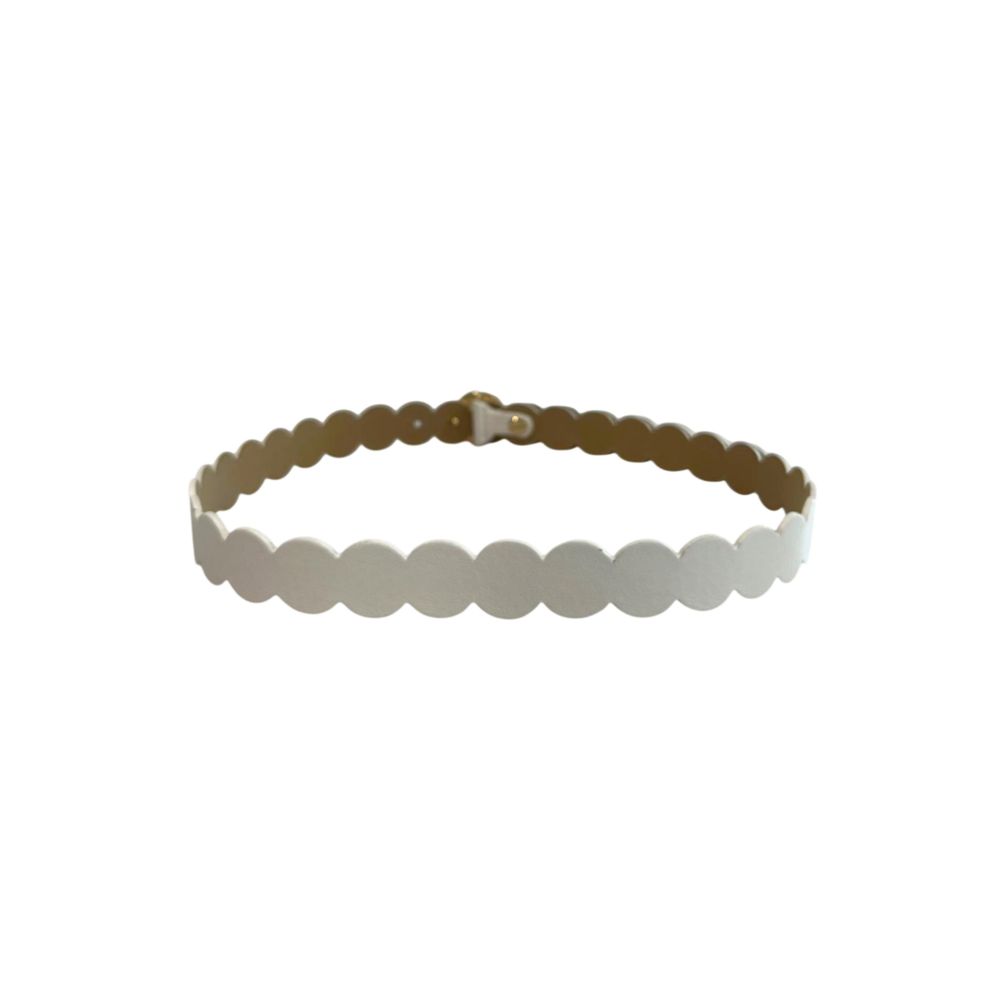 White Genuine Leather Women Belt