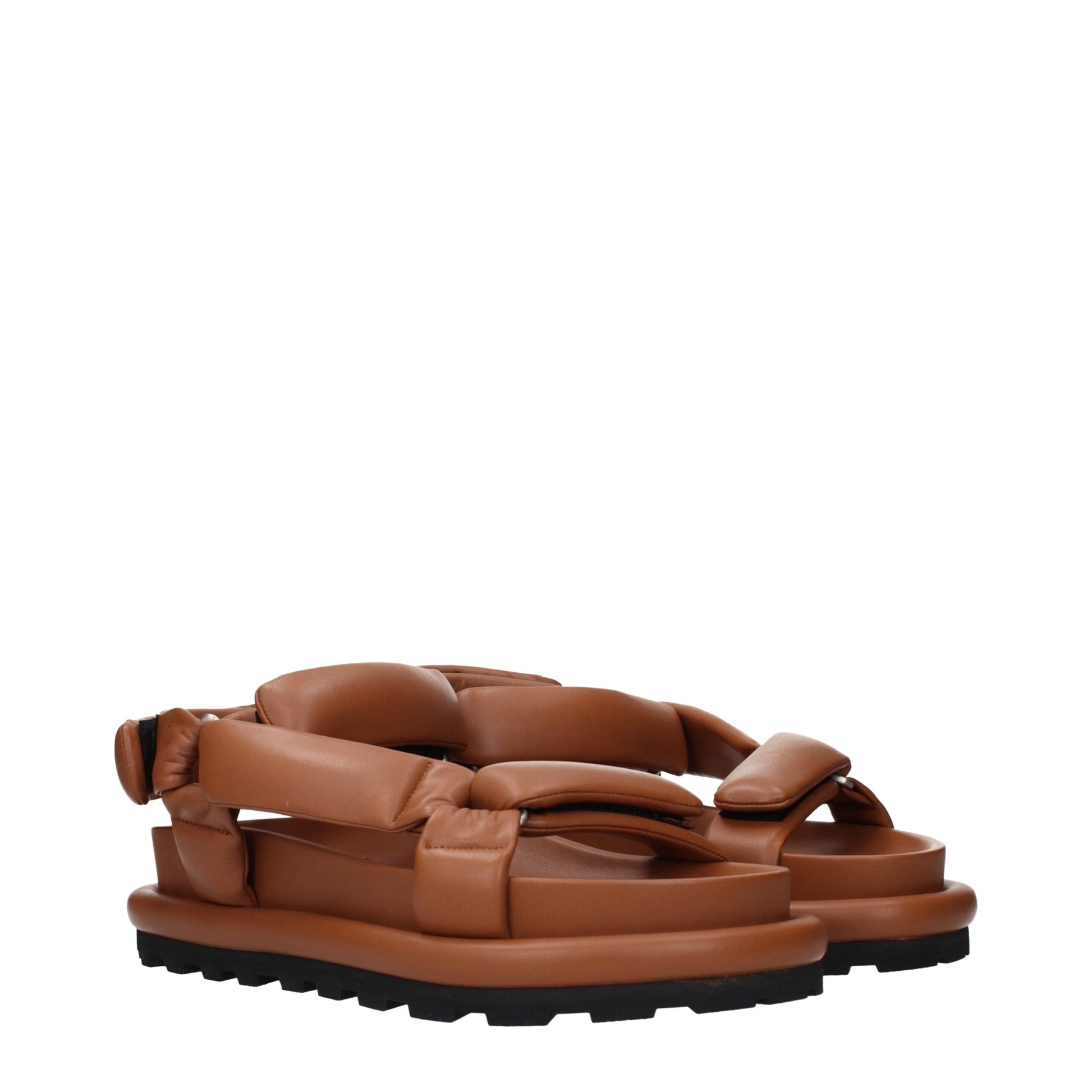 Brown Leather Strap-On Sandals