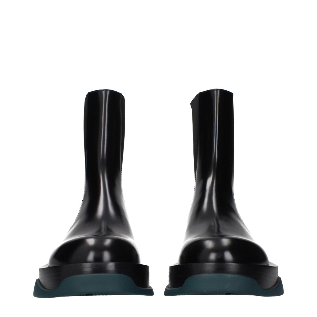 Black Leather Ankle Boots