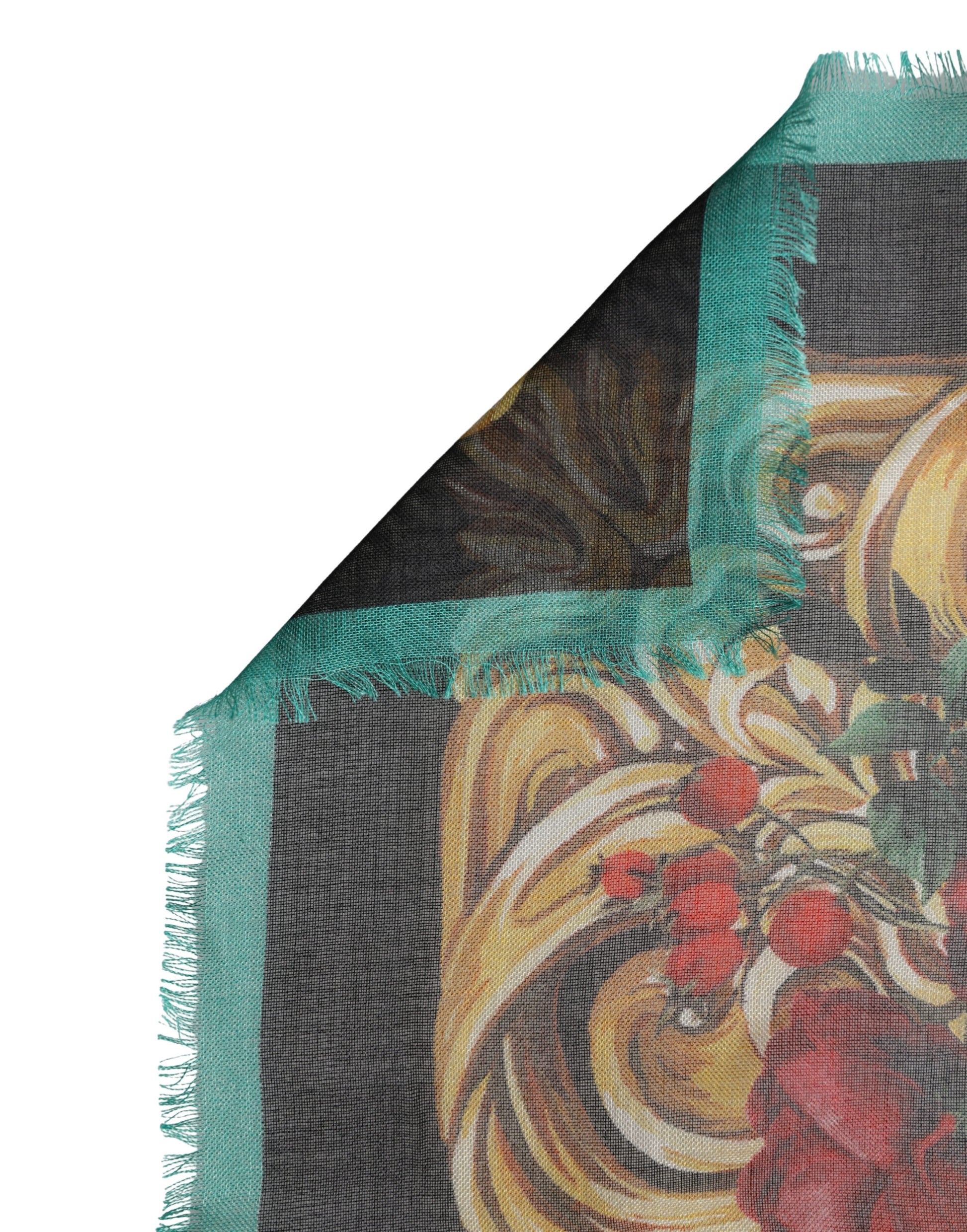 Multicolor Floral Cashmere Square Stole 134cmx134cm Scarf