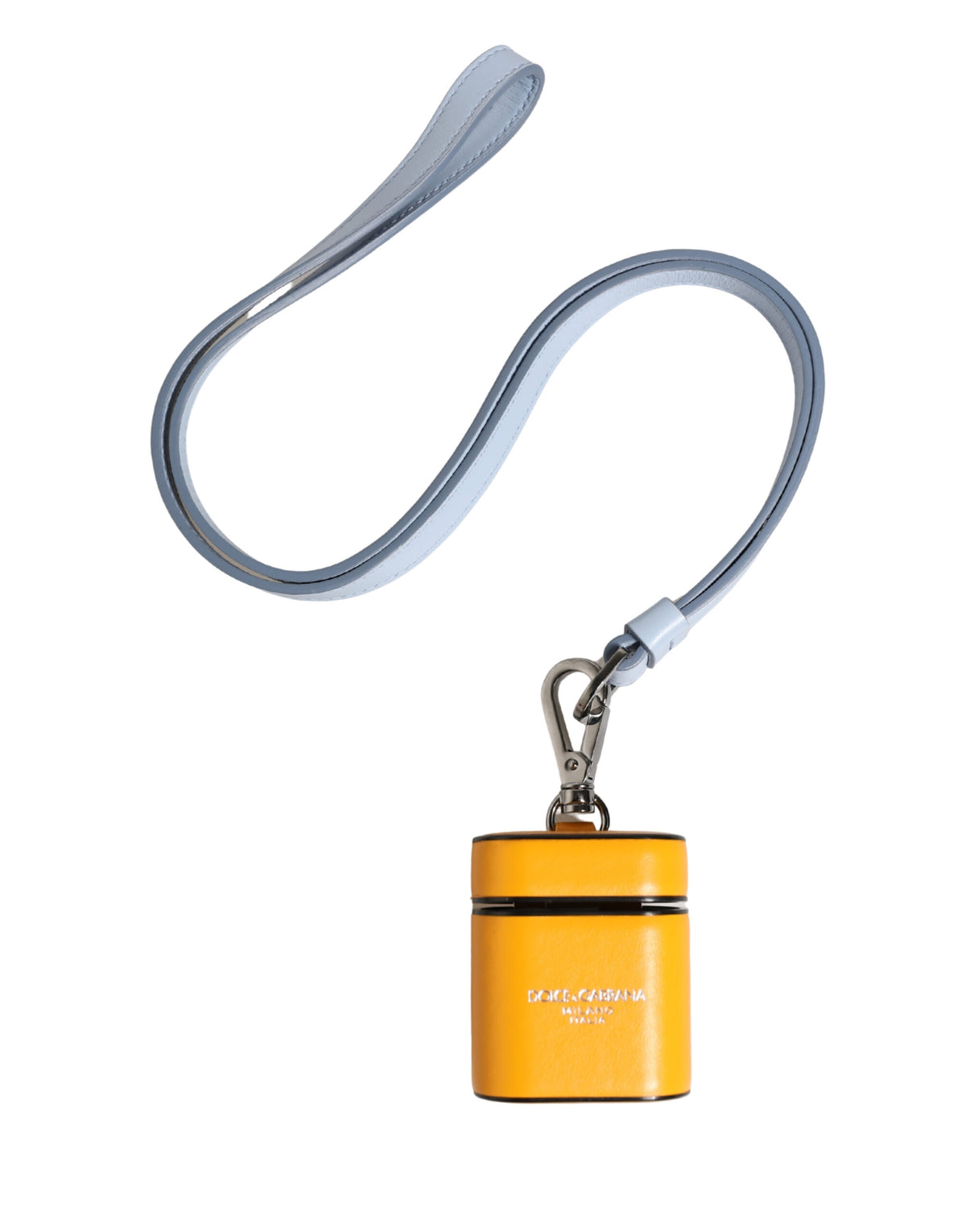 Case Yellow Calf Leather Logo Flip Holder Strap Airpods