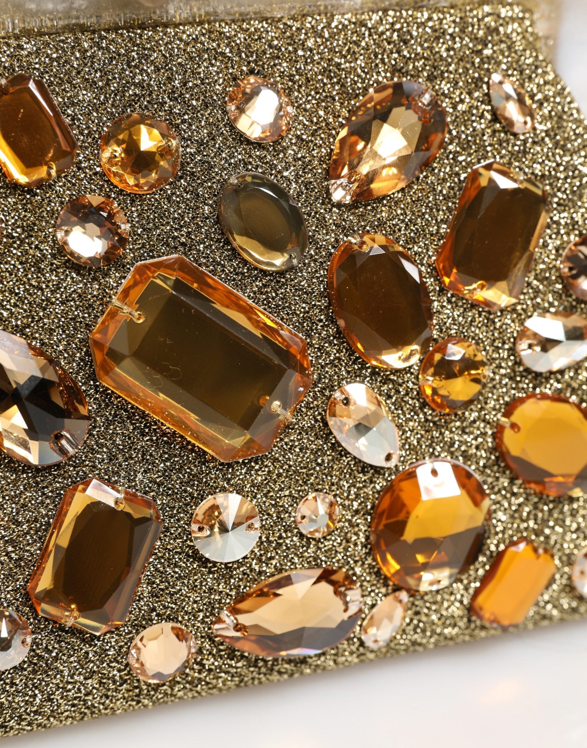 Gold Vanda Crystal Evening Clutch Shoulder Handbag  Bag