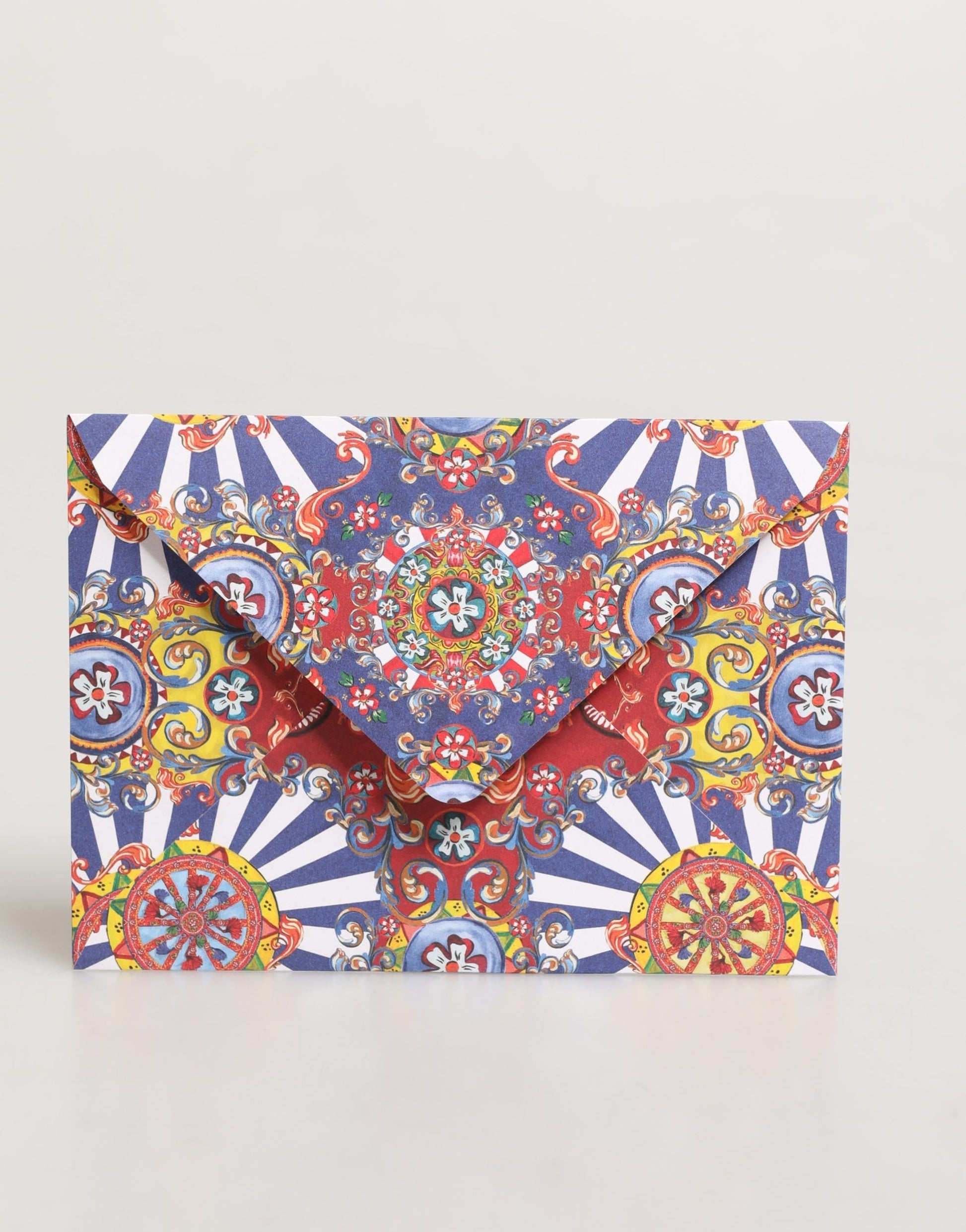 Multicolor Carretto Siciliano Envelope Post Card Holder