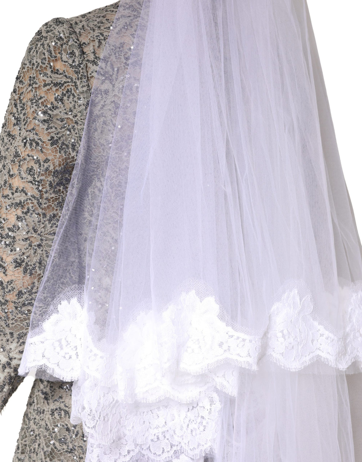 White Floral LaceNylon Floor Length 3M Long Veil