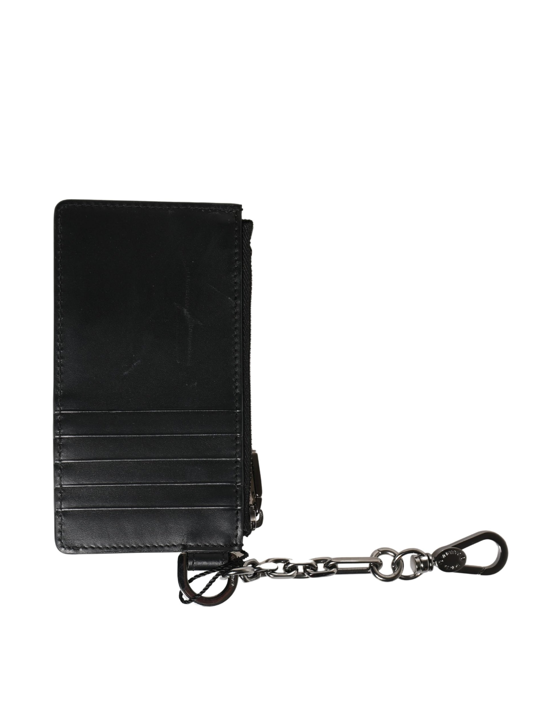 Black Calfskin Leather DG Logo Card Holder Women Wallet