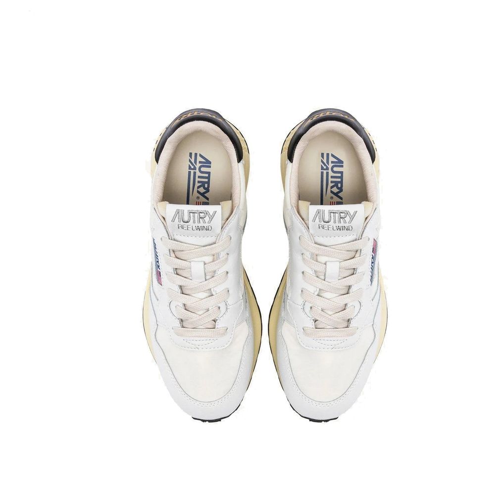 White Leather Low Top Sneakers