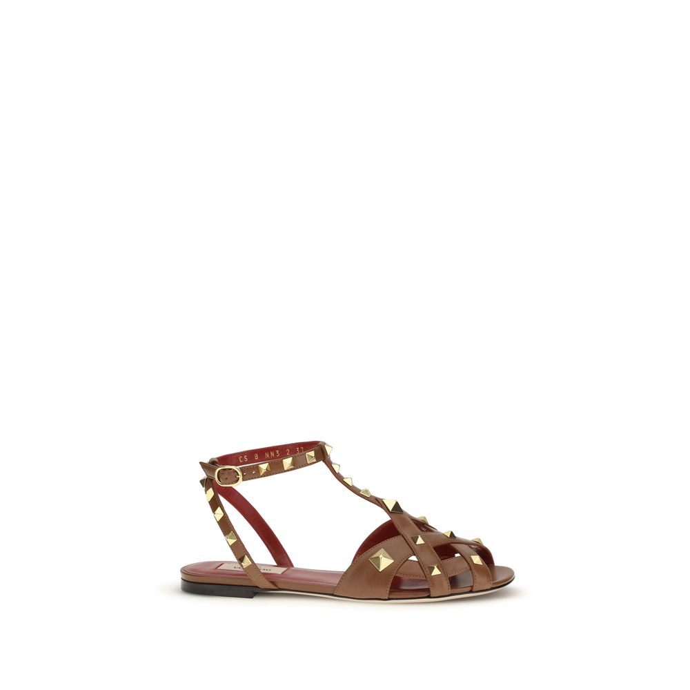 Brown Goatskin Strap-On Sandals