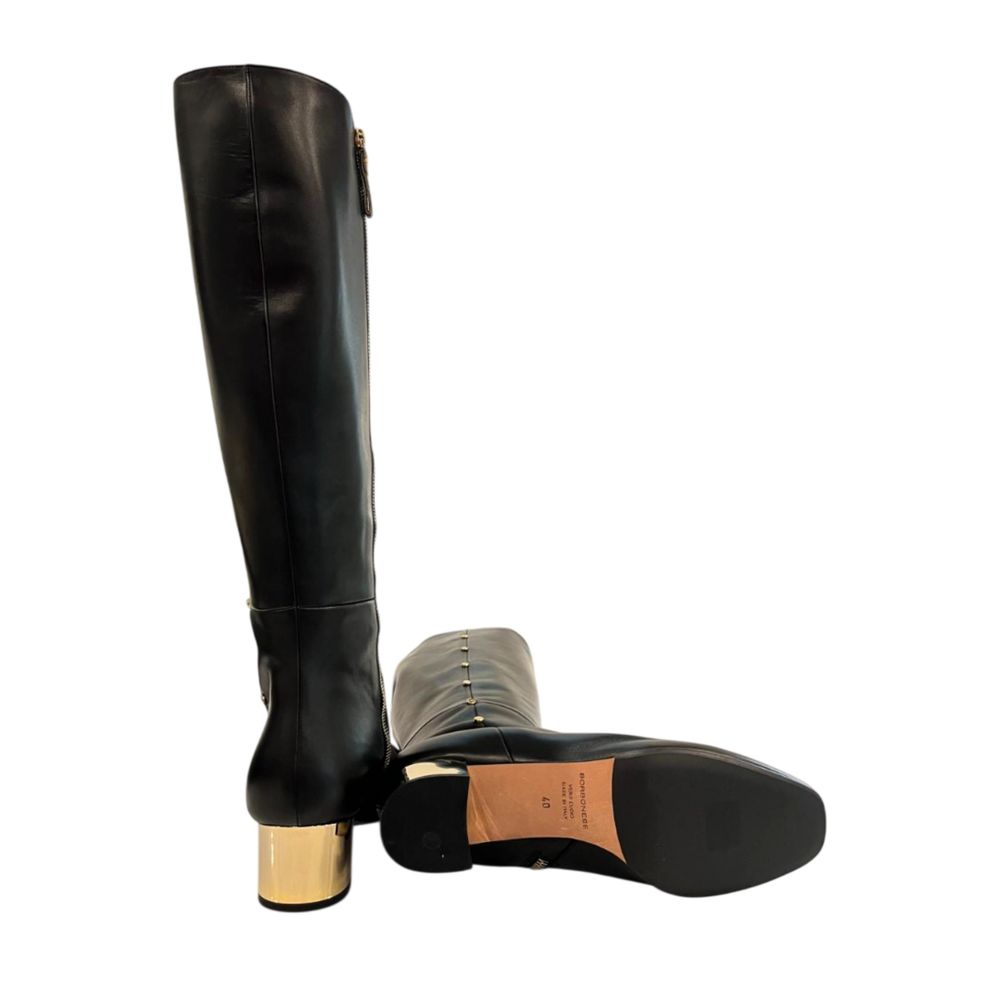 Black Leather Women Boot