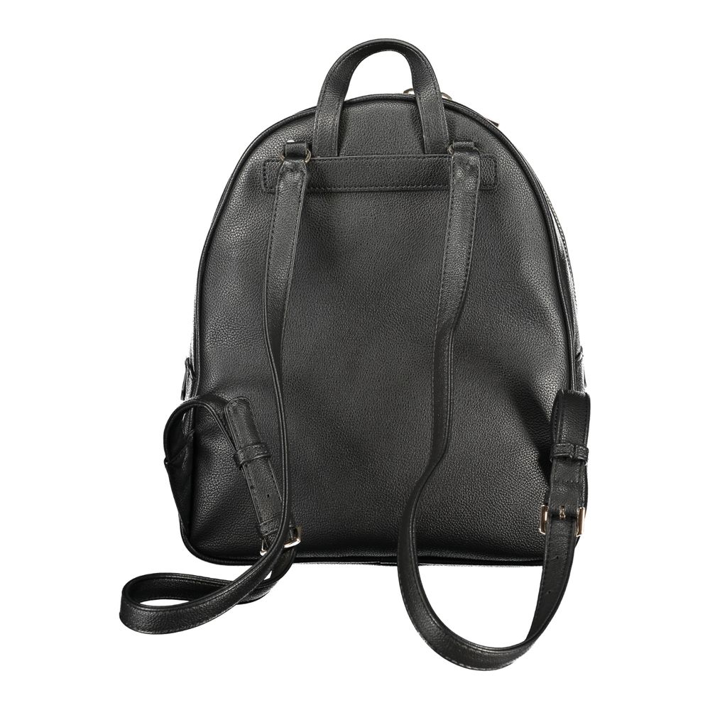 Black Polyurethane Women Backpack