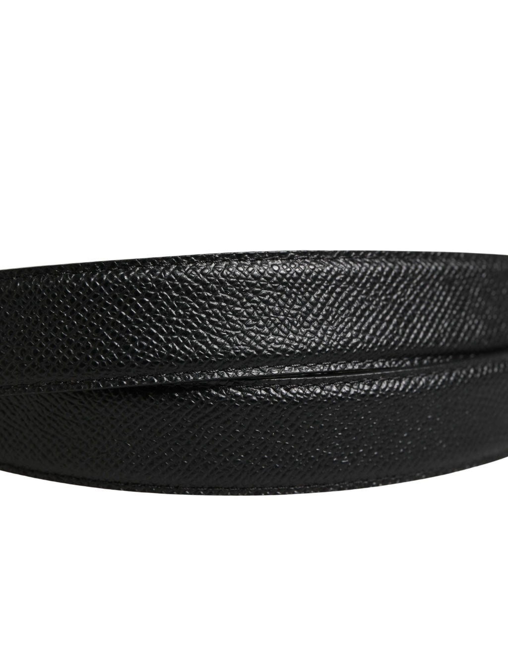 Men Black Calf Leather Logo Metal Buckle Belt