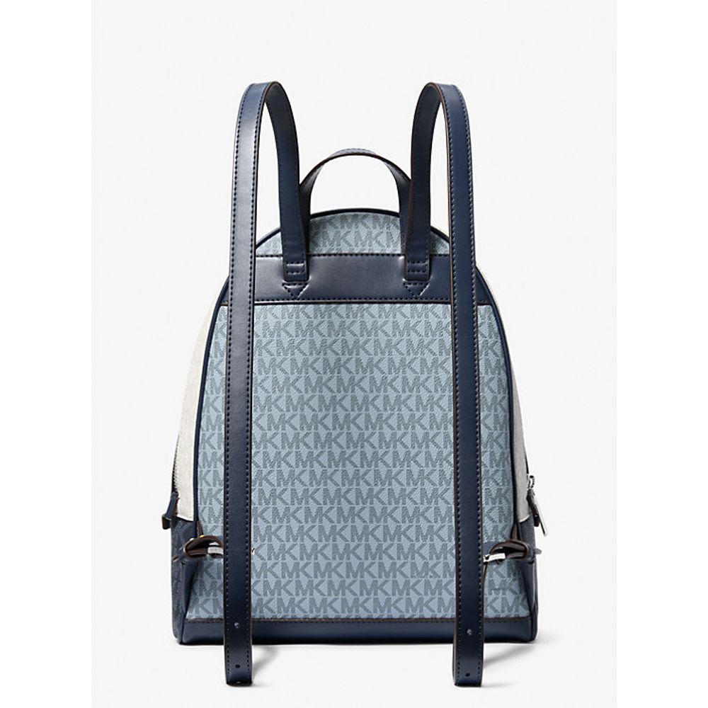 Blue Leather Backpack