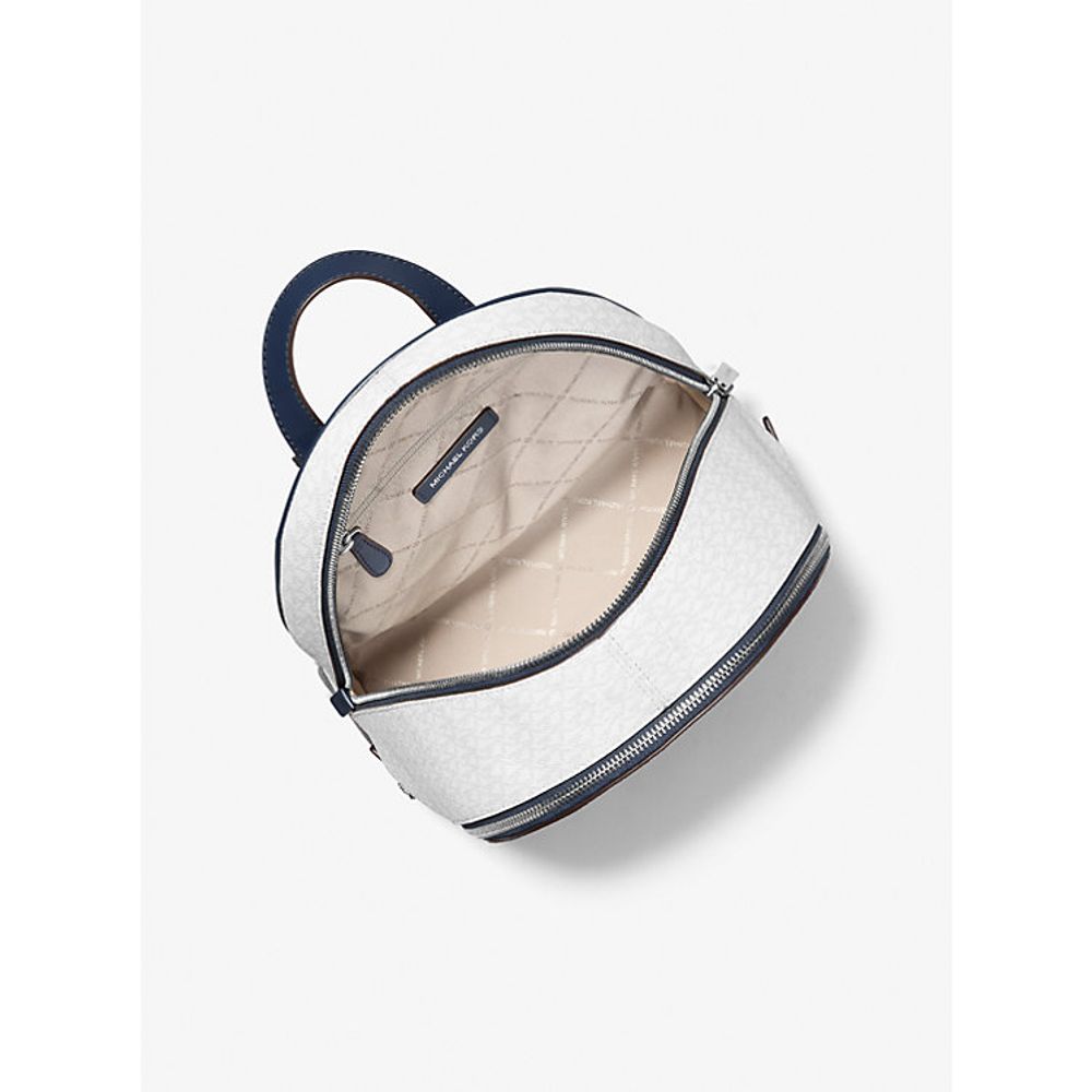 Blue Leather Backpack