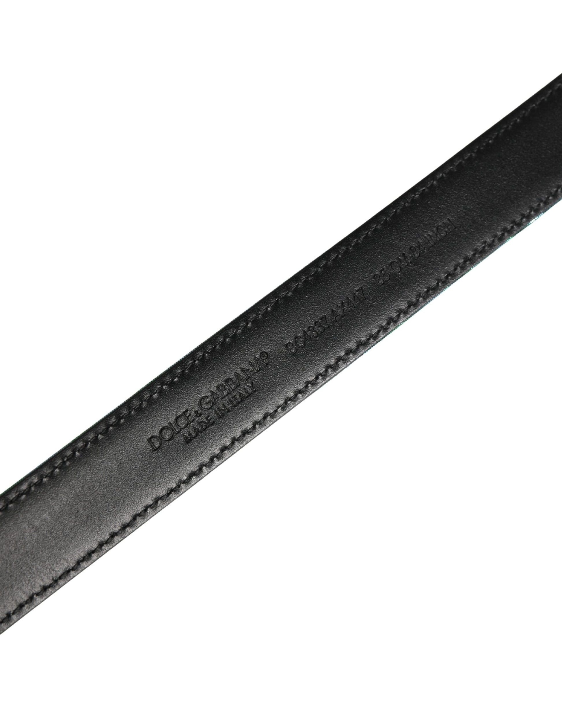 Men Green Lurex Polyester Metal Buckle Belt