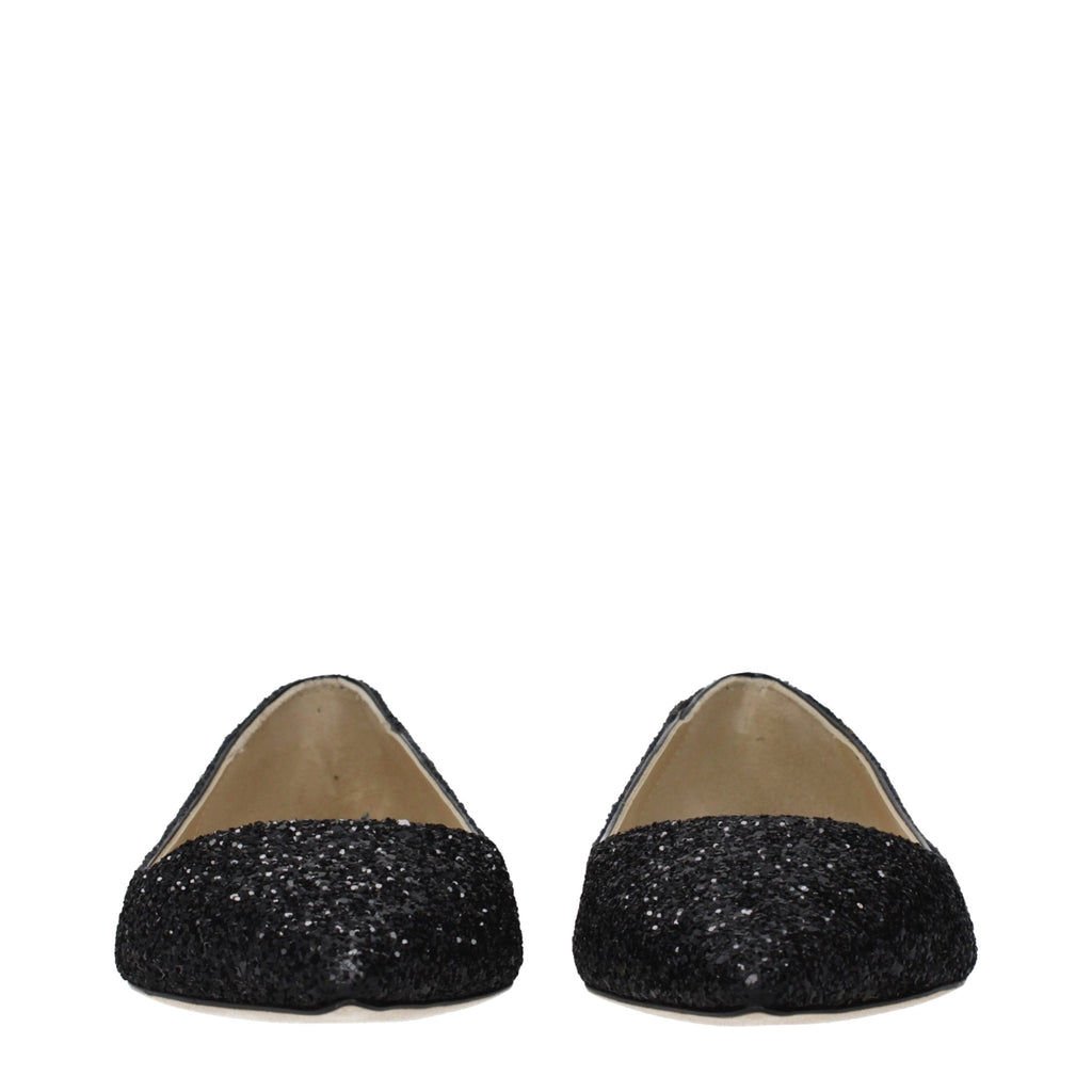 Black Plastic Ballet Flats